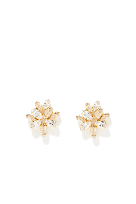 Melia Earrings,  18k Gold-Plated Brass & Crystals